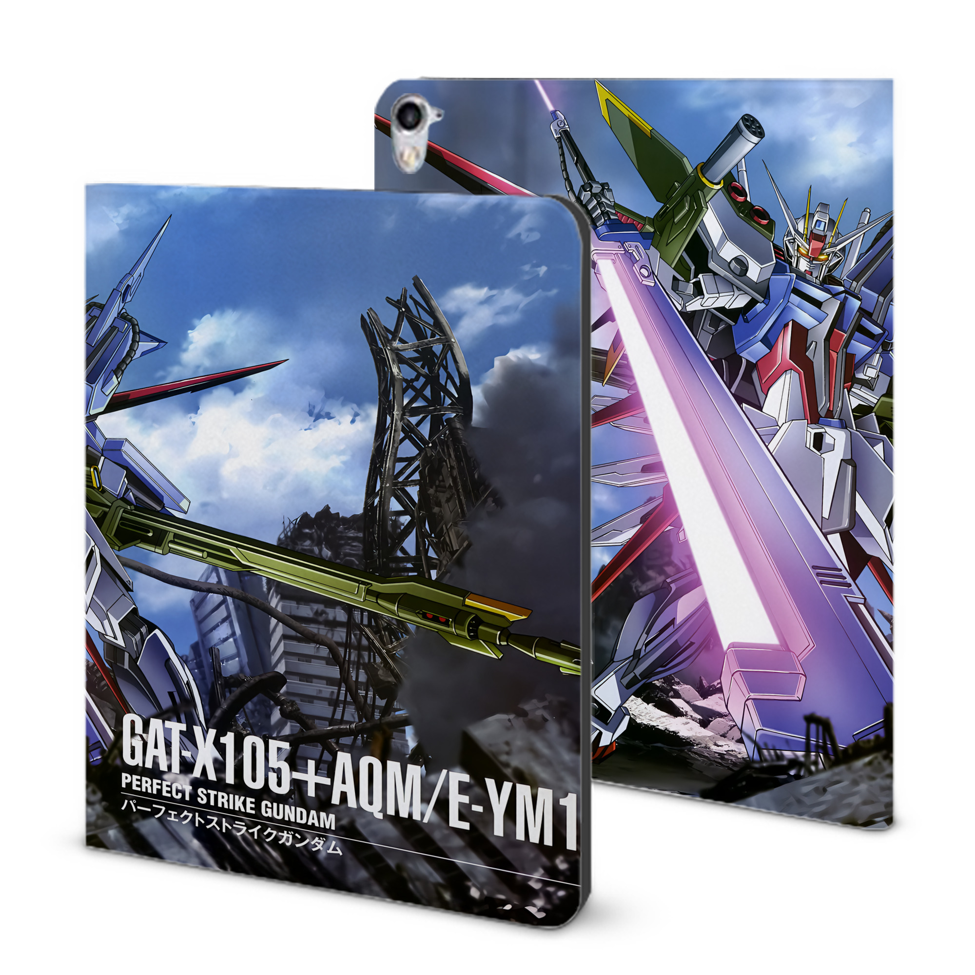 （画像用） 機動戦士ガンダム Mobile Suit Gundam IPad ケース ブック型 PUレザー TPU 耐衝撃 軽量 薄型 ペン収納なし 全面保護 IPad 各モデル対応